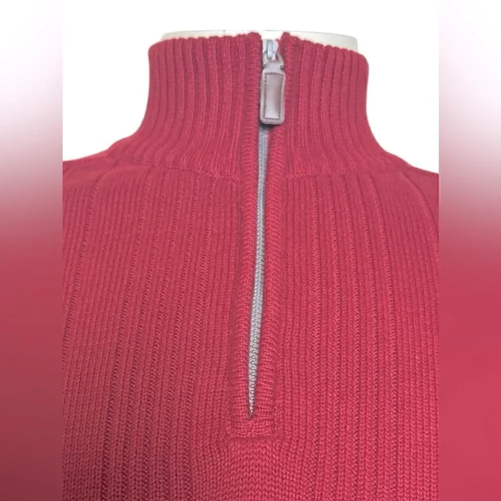 Oscar de la Renta Men’s Mock Neck Pullover Sweater w/ Zip Closure XL Like New